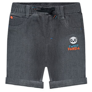 Bermuda en coton fantaisie avec panda patché 