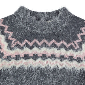 Pull en jacquard en tricot poil esprit poncho 