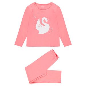 Pyjama long en jersey avec print cygne 