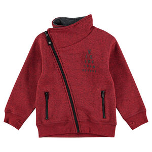 Gilet en molleton avec ouverture en biais et poches zippées 