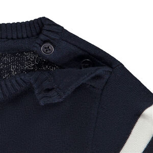 Pull esprit marinière en tricot avec liseré contrasté pour bébé garçon 
