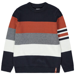 Junior - Pull en tricot à bandes contrastées 