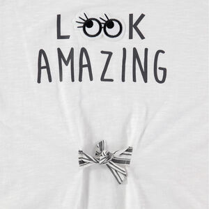 Junior - T-shirt à manches courtes volantées et liens à nouer 