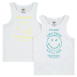 Lot de 2 maillots de corps avec prints Smiley  