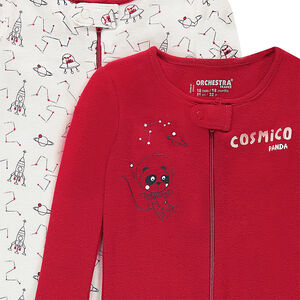 Lot de 2 dors-bien en jersey zippés avec motifs fantaisie printés 