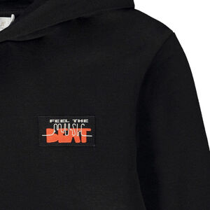 Sweat long à capuche avec étiquette tissée garçon 
