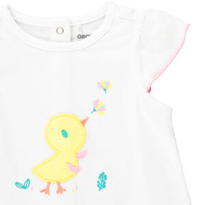 Ensemble t-shirt + short en éponge pour bébé fille 