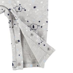 Combinaison longue en jersey avec éléphants printés 