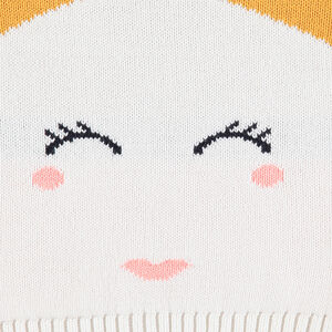 Pull en tricot bicolore avec détail visage en jacquard 