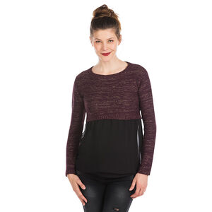 Pull de grossesse en maille et mélangée et voile 