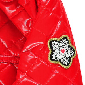 Parka matelassée à capuche amovible effet vinyle 