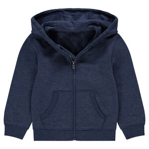 Gilet à capuche en molleton uni 