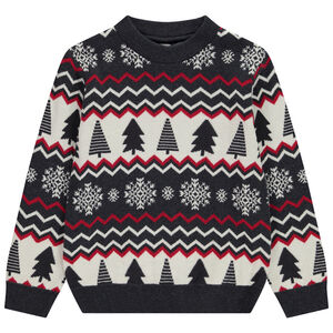 Pull fantaisie à motifs Noël en jacquard garçon 