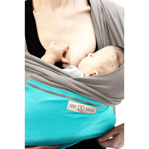 Echarpe de portage Originale – Gris clair/turquoise 