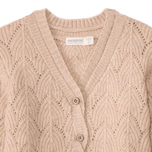 Gilet en tricot fantaisie avec ouverture en torsade fille 