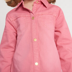 Robe manches longues uni en denim fille 