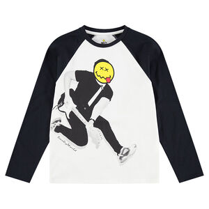 Junior - Tee-shirt manches longues en jersey avec personnage et tête de Smiley printés  