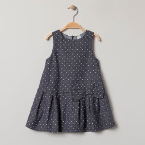 Robe sans manches à pois all-over et noeud  