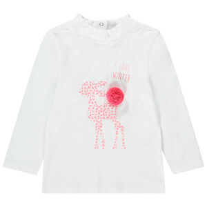 Sous-pull col cheminée en coton bio avec animal imprimé léopard 