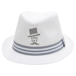 Borsalino effet paille avec galon rayé 