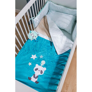 Doudou en velours avec panda brodé 
