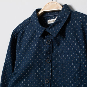 Chemise manches longues à motif all-over et poche 