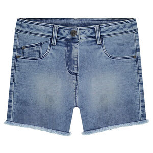 Junior - Short en jeans effet used 