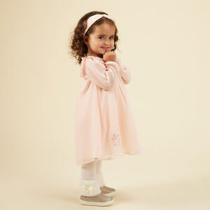 Ensemble robe manches longues + bandeau pour bébé fille 