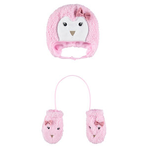 Ensemble bonnet et moufles en sherpa doublés de micropolaire 