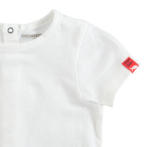 Tee-shirt manches courtes en coton pressionné au dos 