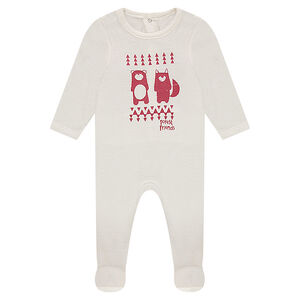 Dors-bien en velours avec animaux de la forêt printés 