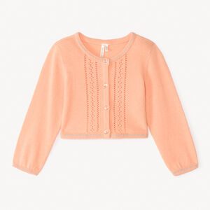Gilet à manches longues en tricot ajouré pour bébé fille 
