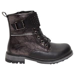 Boots noirs effet croco avec strass fantaisie 