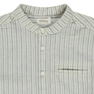 Chemise manches longues retroussables et rayée garçon 