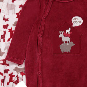 Lot de 2 dors-bien en velours motif animaux 