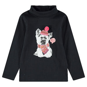 Sous-pull en jersey avec print fantaisie et col roulé 