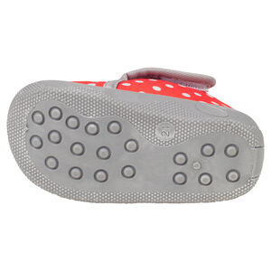  Chaussons bottillons à pois avec patte auto-agrippante et patch souris 