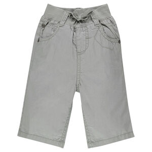 Bermuda uni à taille élastiquée et poches 