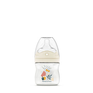 Biberon à tétine multi-perforée débit 1 anti-colique 150 ml rose 