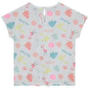 T-shirt manches courtes imprimé effet noué pour bébé fille 