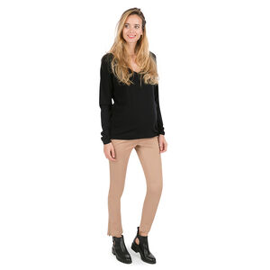 Pantalon de grossesse 7/8ème en twill avec zips 