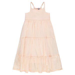 Robe longue en broderie anglaise avec bretelles réglables 