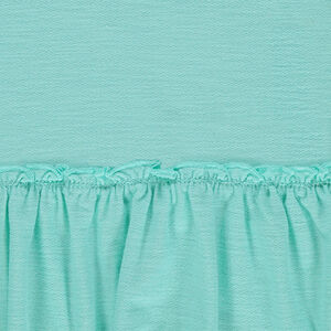 Tee-shirt manches courtes en jersey slub forme boîte volanté 