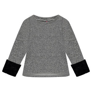 Junior - Sweat en molleton twisté avec empiècements fausse fourrure 