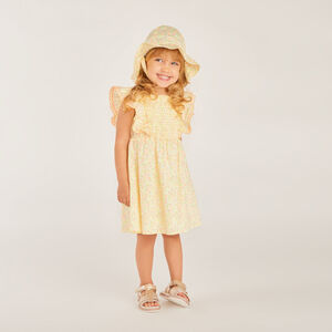 Ensemble 2 pièces robe + charlotte imprimé fleuri pour bébé fille 