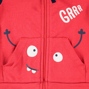 Jogging en molleton bicolore avec monstres printés 