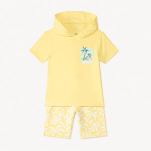 Ensemble 2 pièces t-shirt à capuche + short imprimé fantaisie garçon 