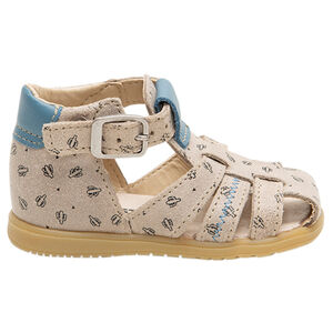 Nu-pieds en cuir avec cactus imprimés all-over 