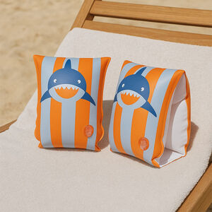 CUFF ESSENTIALS-SWIMMING ARMBANDS 2-6 YRS ORANGE BLUE SHARKS 