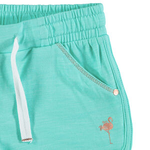 Short en jersey avec flamant rose printé 